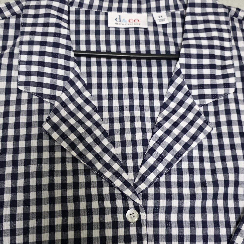 Women's Navy Checkered Shirt